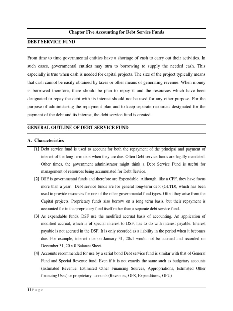 Accounting For Debt Srvice Fund | PDF | Bonds (Finance) | Debt