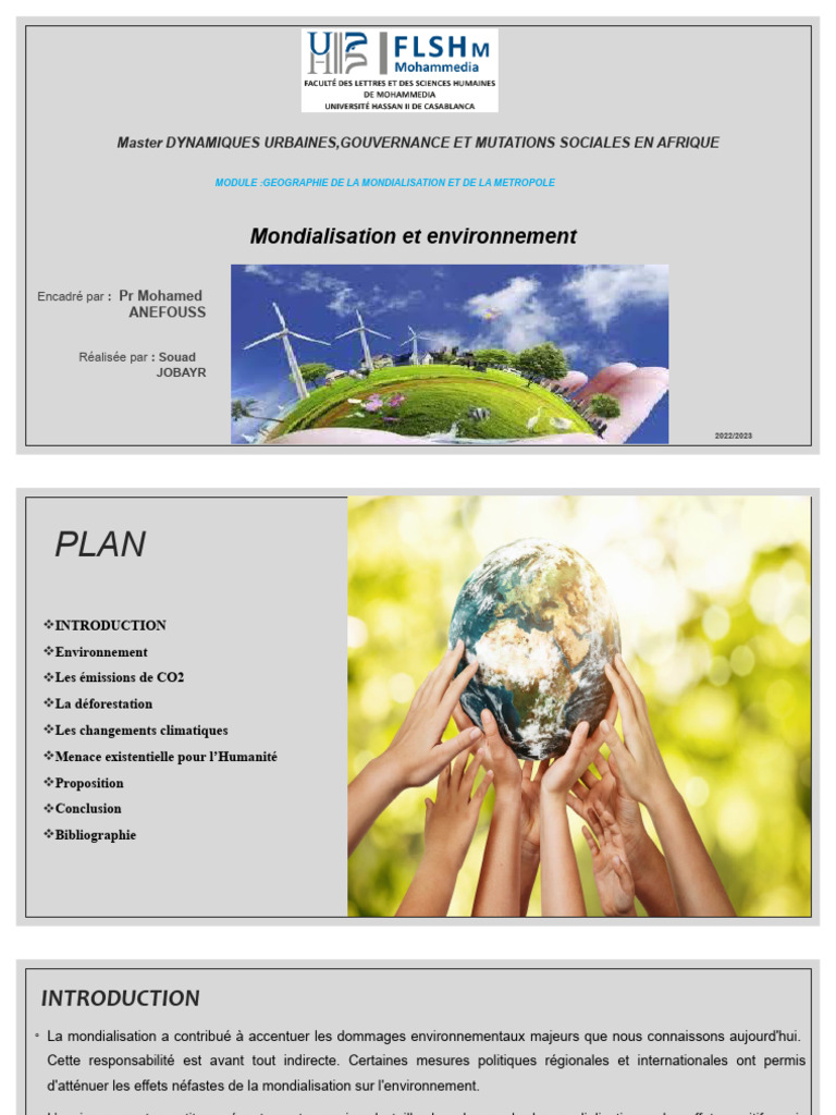 Impact de la Mondialisation sur l'Environnement | PDF | Changement ...