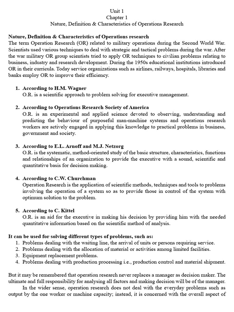 Operation research pdf operations research scientific method