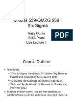 Six Sigma - Live Lecture 1 - Intro