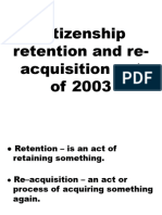 Citizenship Retention and Re-Acquisition Act of 2003