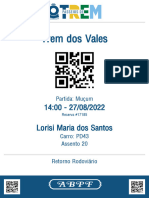 Voucher Trem Dos Vales - Lorisi Maria Dos Santos