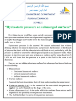 "Hydrostatic Pressure On Submerged Surfaces": Civil Engneering Department Fluid Mechanicks (CIV412)