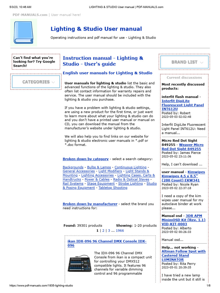 LIGHTING & STUDIO User Manual | PDF
