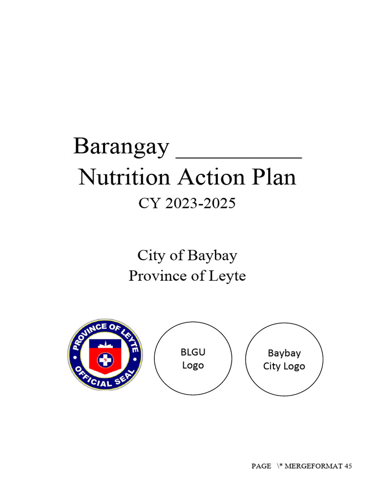 Barangay Nutrition Action Plan 2023-2025 | PDF | Human Nutrition ...