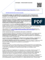 La Comisi N Acoge Con Satisfacci N El Acuerdo Entre El Parlamento Europeo y El Consejo Sobre La Ley de Restauraci N de La Naturaleza