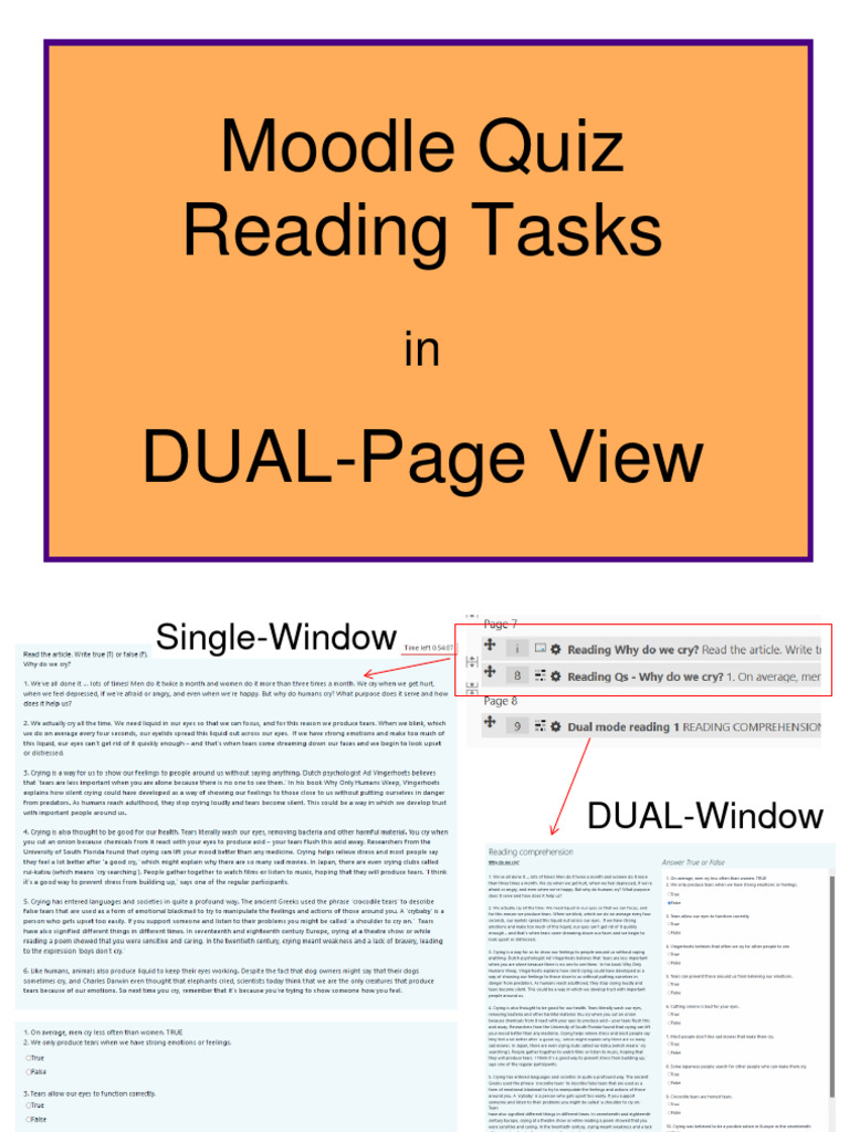 Moodle quiz reading tasks in dual page view pdf writing software