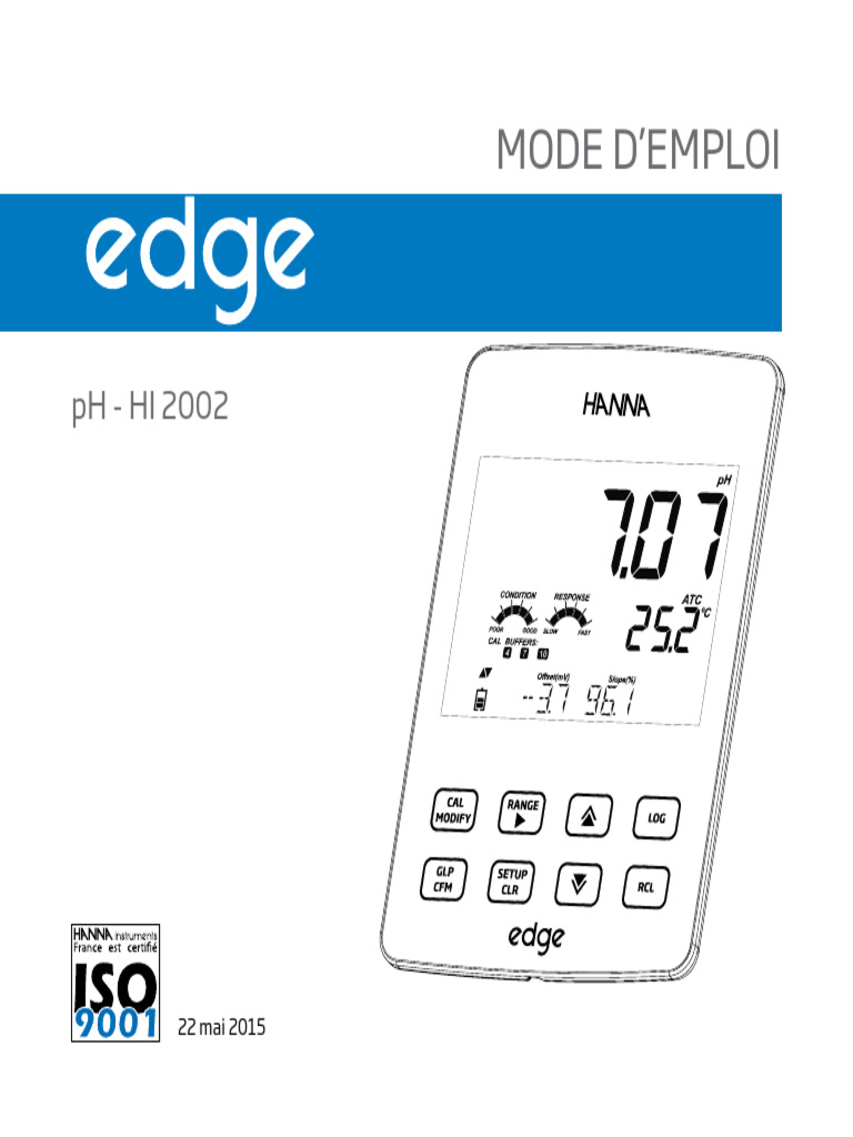 Notice Edge PH Hi2002 | PDF | USB | Calibrage
