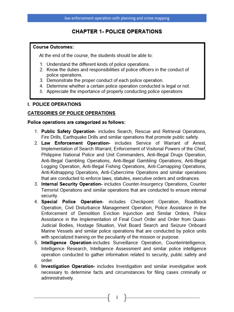 Police Operations: Planning & Mapping | PDF | Police | Reasonable Suspicion