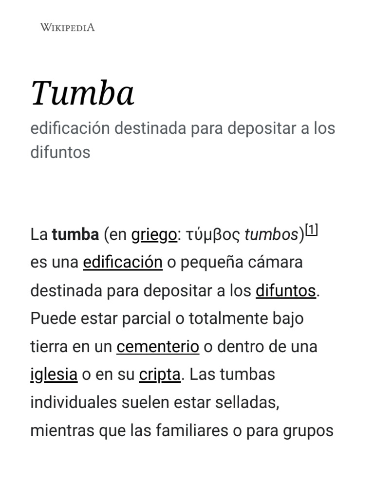 Tumba Wikipedia, La Enciclopedia Libre PDF Cementerio Tumba