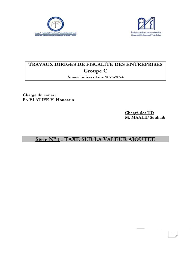 Fiscalité TVA : Exercices 2024 | PDF | Taxe sur la valeur ajoutée | Facture