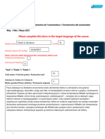 Please Complete This Form in The Target Language of The Course