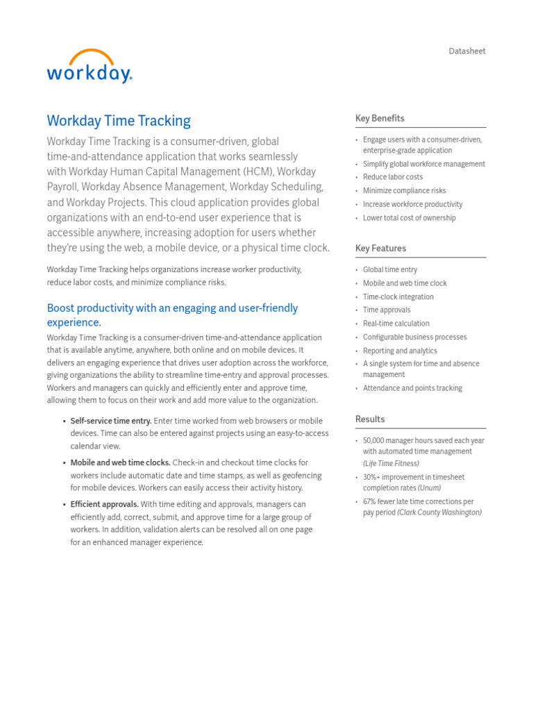 Workday Time Tracking Overview | PDF | Business | Information Technology