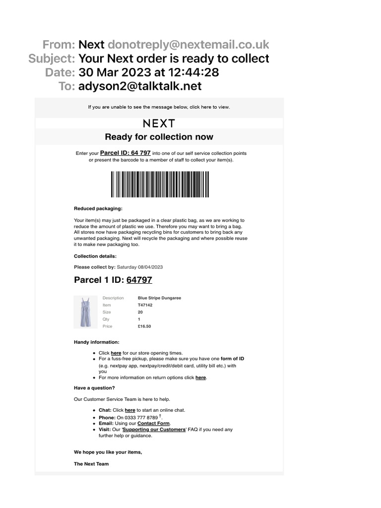 Your Next Order Is Ready To Collect 2 | PDF | Packaging And Labeling ...