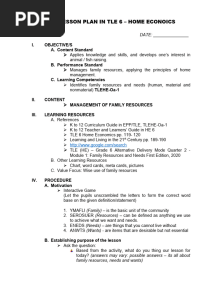 DAILY LESSON PLAN IN TLE 6 HE Week 1 Day 1