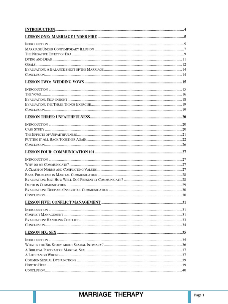 Marriage Therapy | PDF | Psychotherapy | Marriage
