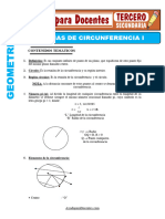 Fichas de Circunferencia I para Tercero de Secundaria