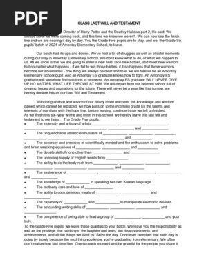 Class Last Will and Testament