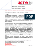 Resumen de Mesa Sectorial de Sanidad Extraordinaria Del 9 de Febrero de 2024