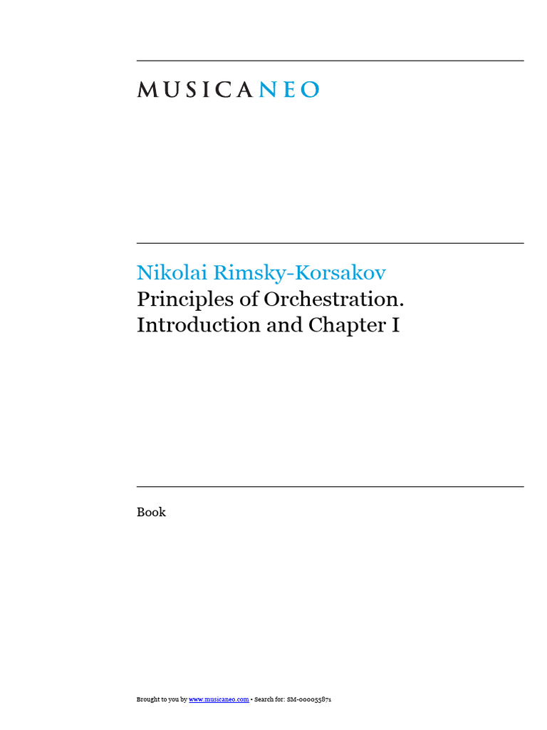 Nikolai Rimsky Korsakov Principles of Orchestration. Introduction and