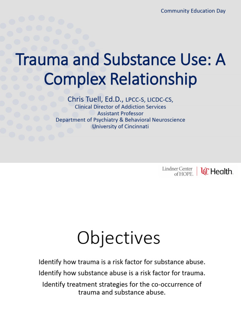 Education Day 2022 Trauma and Substance Abuse A Complex Relationship | PDF