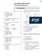 Biomolecules - Practice Sheet - Lakshya JEE 2.0 2024