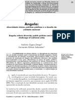 Angola Diversidade Etnica e Politicas e o Desafio para Construçao Da Identidade Nacional