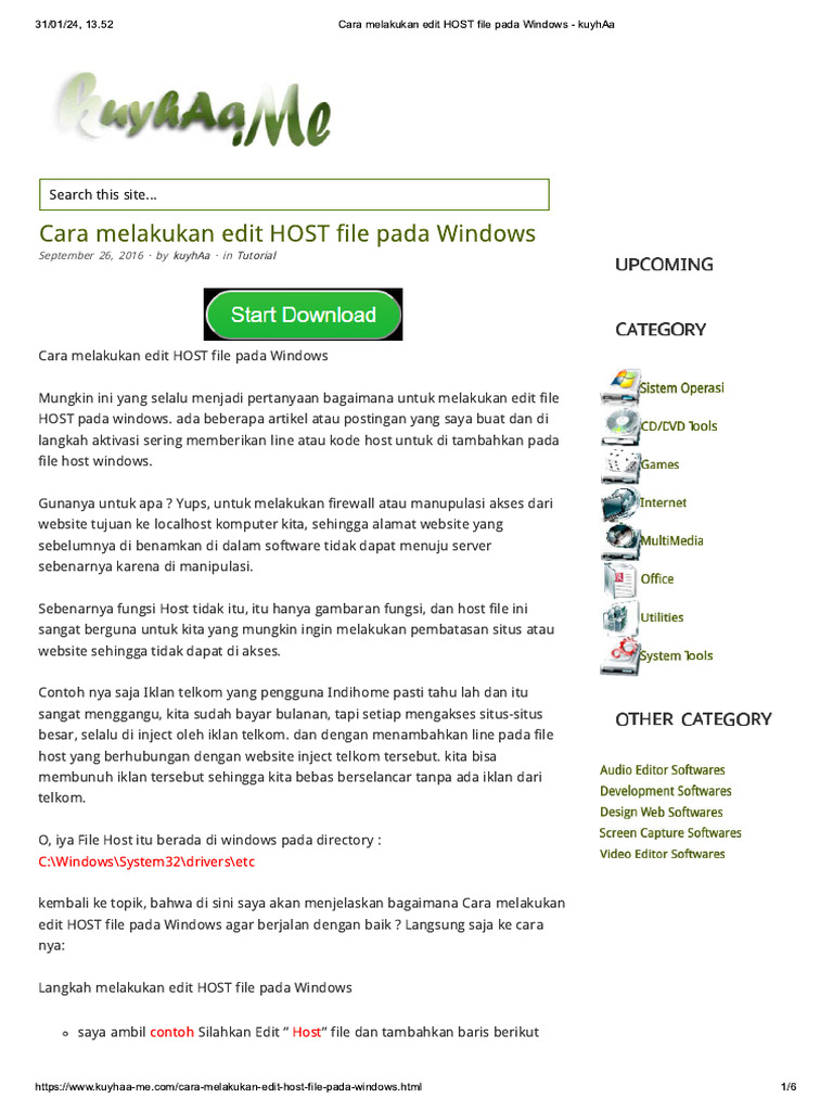 Cara Melakukan Edit HOST File Pada Windows | PDF