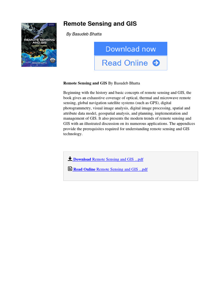 Remote Sensing and GIS by Bhatta | PDF | Geographic Information System ...