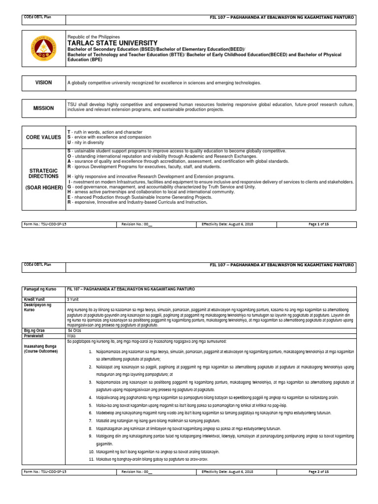 FIL 107: Paghahanda ng Kagamitang Panturo | PDF | Career & Growth ...