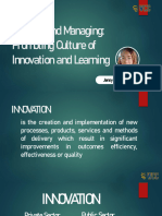 Promoting Culture of Innovation and Learning