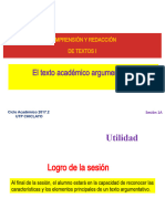 El Texto Académico Argumentativo CRT1 - 2017-2