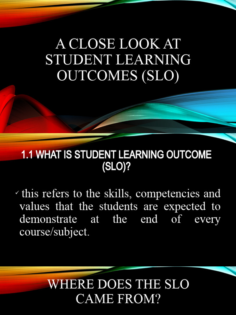 Understanding Student Learning Outcomes | PDF | Learning | Educational ...