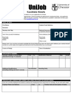 Candidate Details Application Form