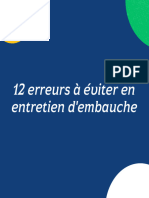 12 Erreurs À Éviter en Entretien D'embauche