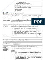 Course Outline For Metal Forming, Welding and Casting Laboratory Practice