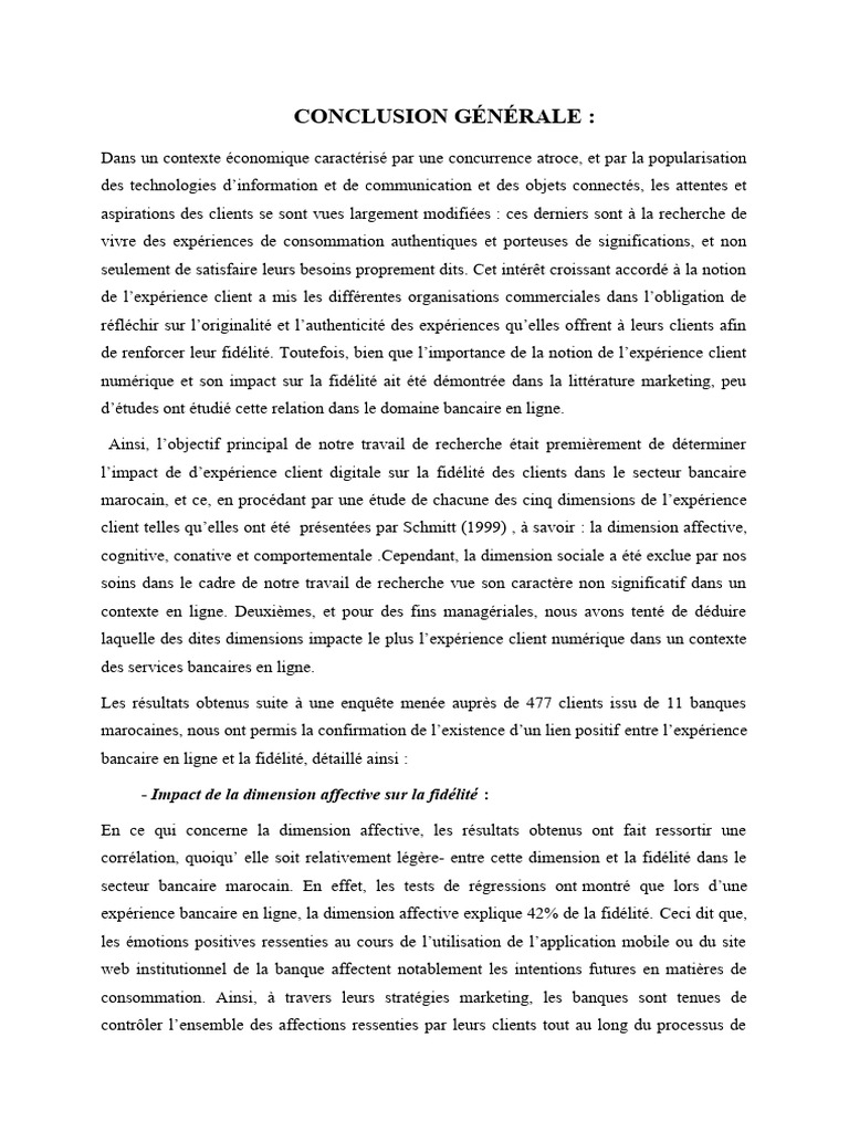 CONCLUSION GÉNÉRALE | PDF