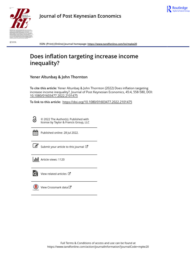 Does Inflation Targeting Increase Income Inequality (2022) | PDF ...