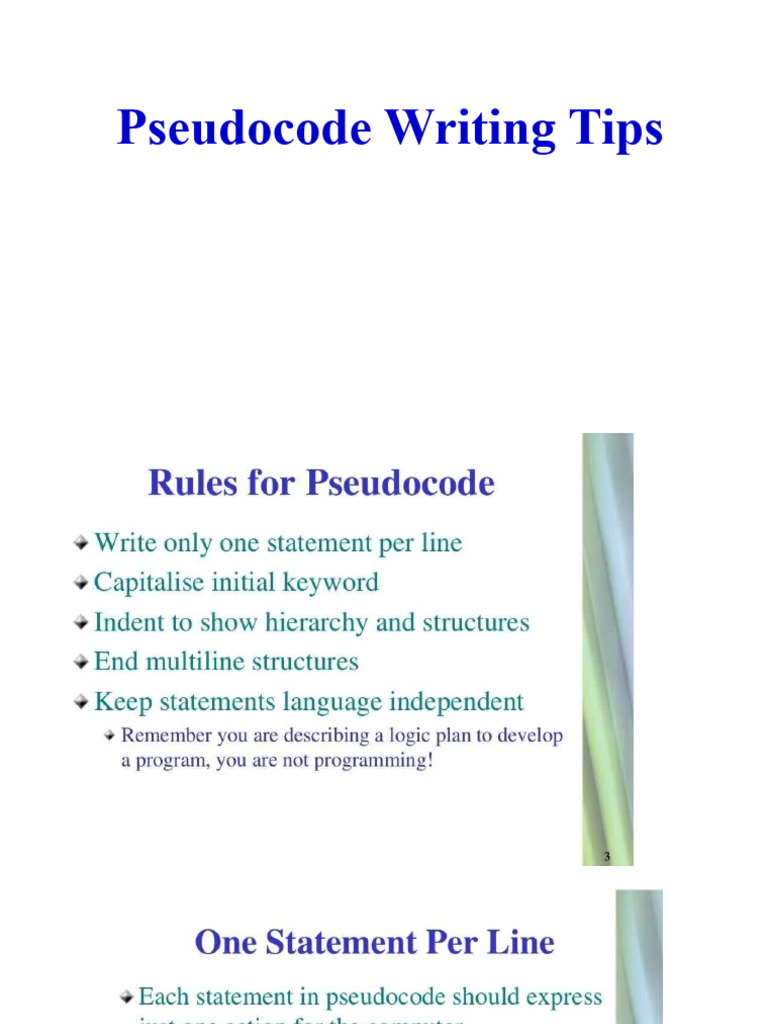 L2 - Pseudocode Writing Tips | PDF