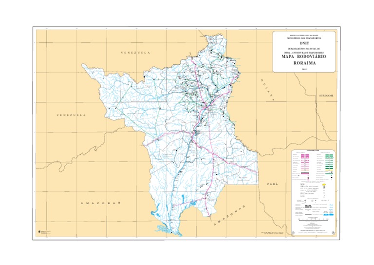Mapa Rodoviário de Roraima 2002 | PDF