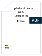 Compilation of Task in GE 9: Living in The IT Era.: Lesson 1 Talking It Over What Is ICT?