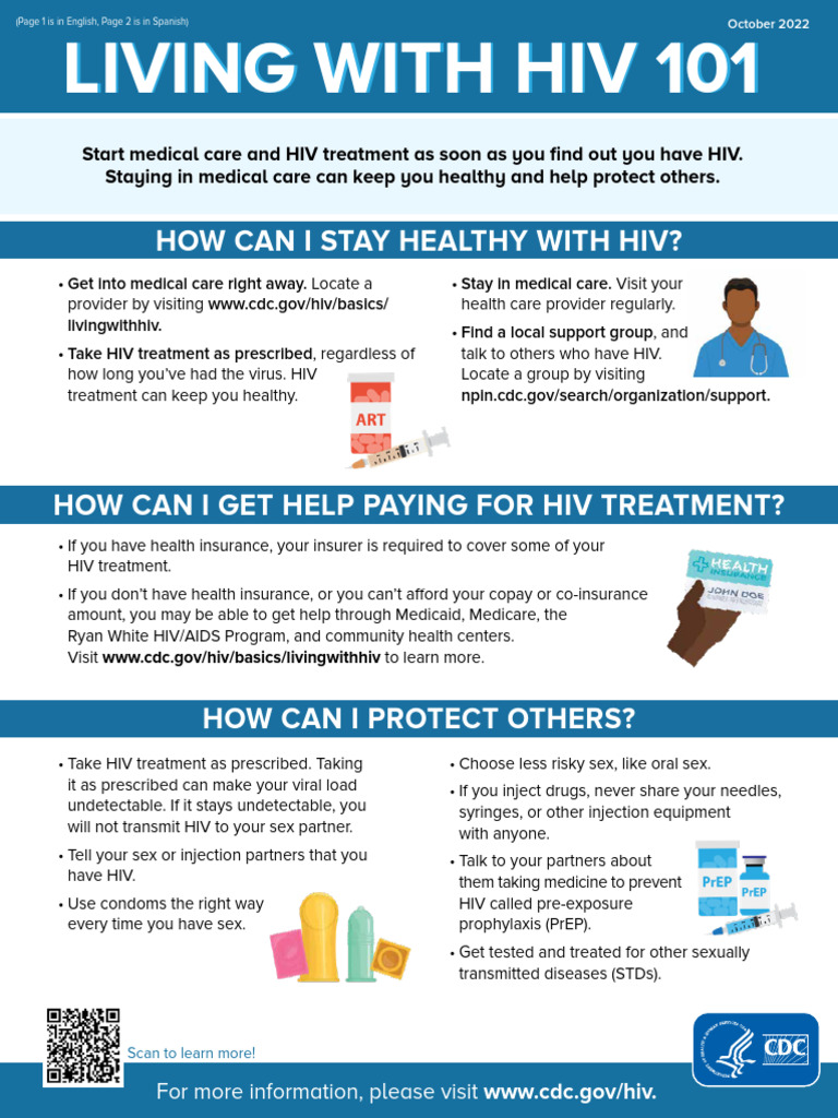 Cdc hiv consumer info sheet living with hiv 101 pdf hiv hiv aids