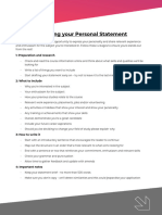 Personal Statement and Reference Guidelines