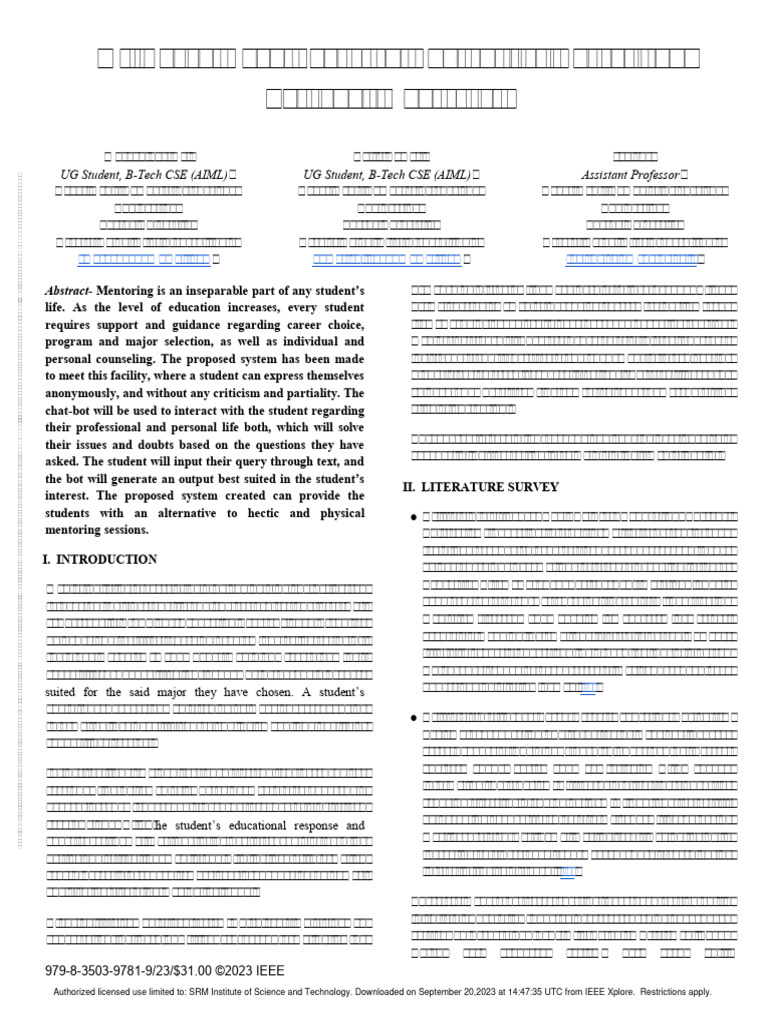 AI Chatbot for Career Mentorship | PDF | Psychotherapy | Machine Learning