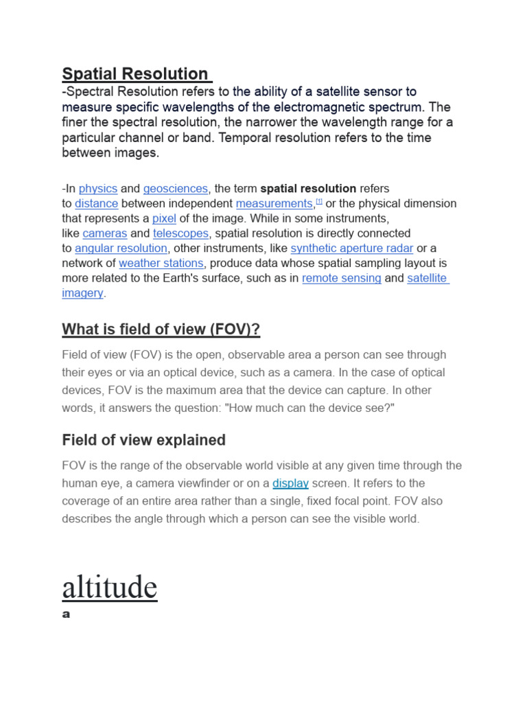 Meteorology Midterm2 | PDF | Field Of View | Angular Resolution
