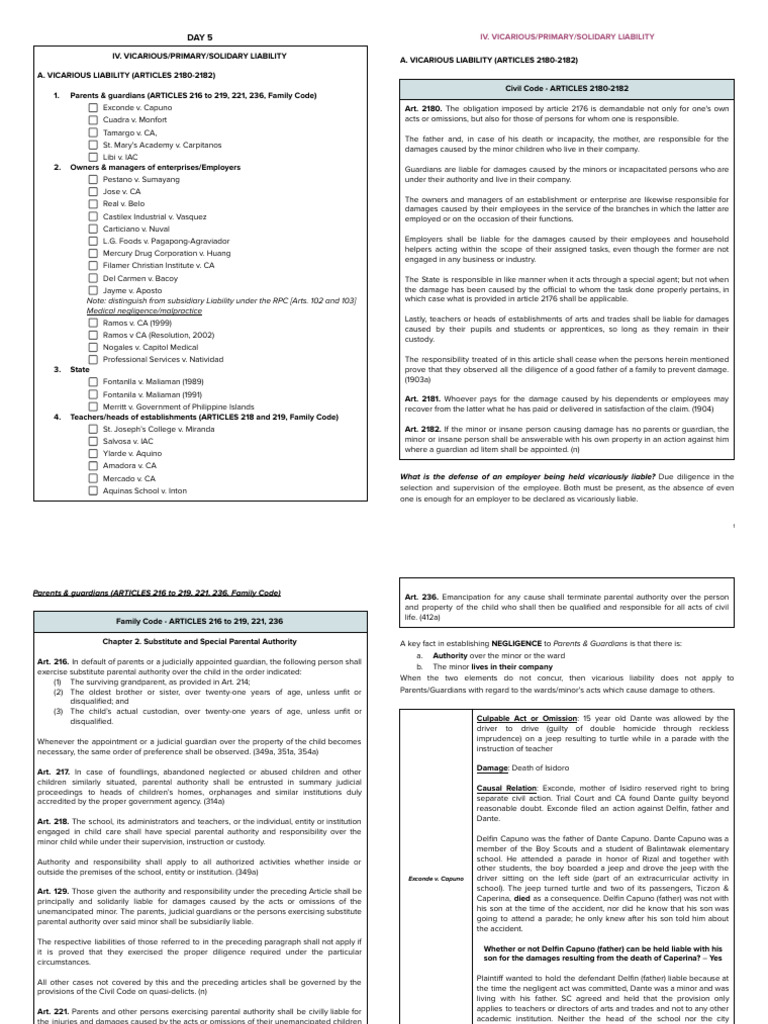 THURTS - Day 5 | PDF | Legal Liability | Negligence