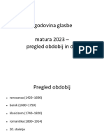 Zgodovina Glasbe - Matura 2023, Pregled