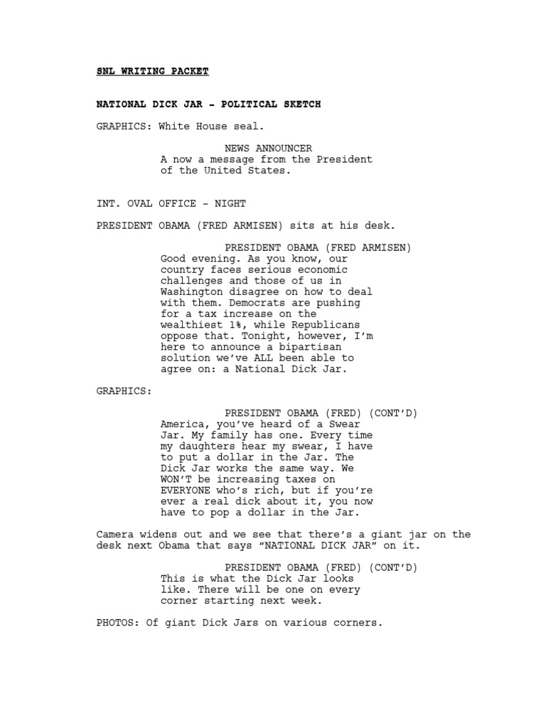 SNL Writing Packet: Sketch Examples | PDF