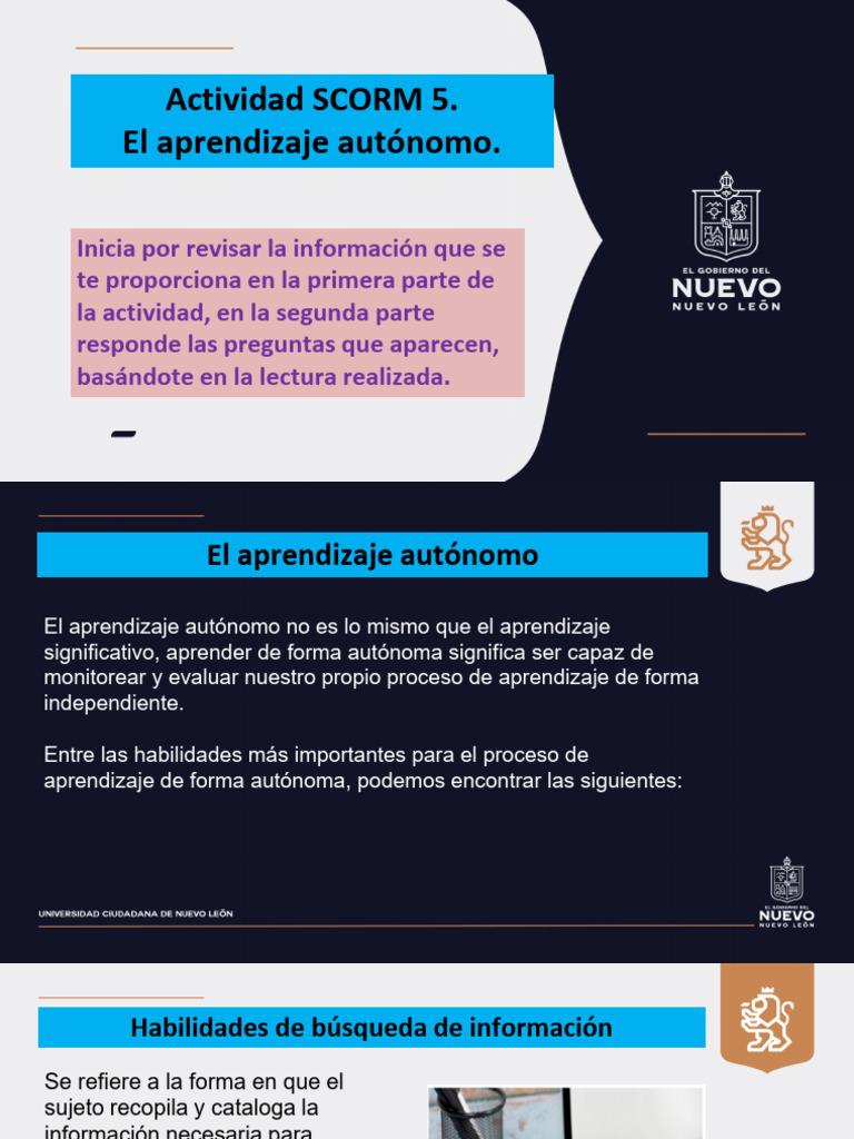 Habilidades para el Aprendizaje Autónomo | PDF | Aprendizaje | Información