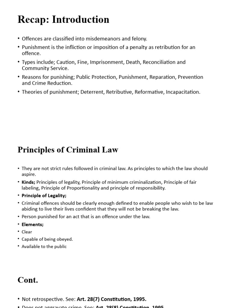Criminal I Session 03 Principles Of Legality 22 12 2021 Pdf